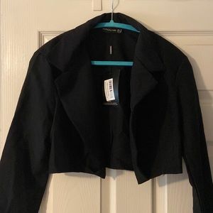 NWT Pretty Little Thing Cropped Blazer, Black, UK Size 8